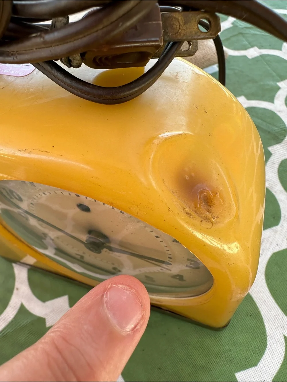 Yellow Retro Table Clock - Midcentury Style